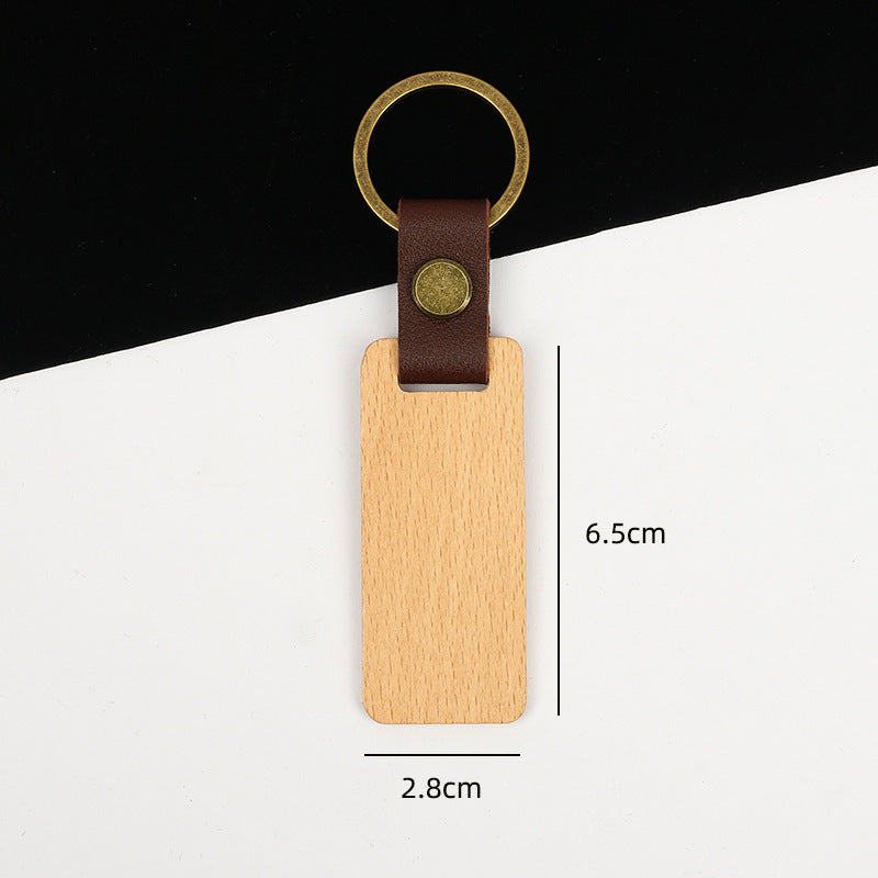 Wholesale Black Walnut Beech DIY Wooden Keychain